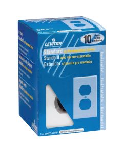 Leviton 1-Gang Smooth Plastic Outlet Wall Plate, White (10-Pack)