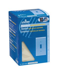 Leviton 1-Gang Plastic Toggle Switch Wall Plate, Ivory (10-Pack)
