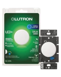 Lutron Dalia LED+ White 150W Single-Pole/3-Way LED Illuminated Rotary Light Dimmer Switch