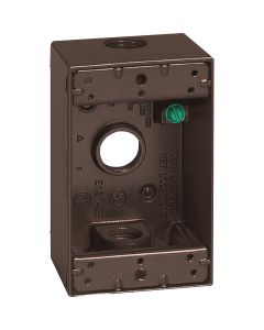 Southwire Single Gang 1/2 In. 3-Hole Bronze Weatherproof Junction Box