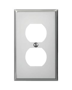 Amerelle PRO 1-Gang Stamped Steel Outlet Wall Plate, Polished Chrome