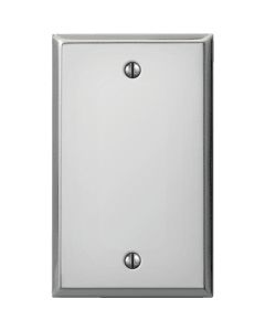 Amerelle 1-Gang Standard Stamped Steel Blank Wall Plate, Polished Chrome