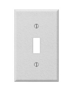Amerelle PRO 1-Gang Stamped Steel Toggle Switch Wall Plate, White Wrinkle