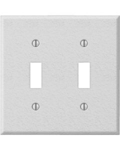 Amerelle PRO 2-Gang Stamped Steel Toggle Switch Wall Plate, White Wrinkle