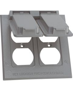 Southwire Dual Gang Gray Vertical Weatherproof Duplex Cover