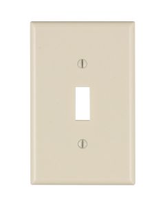 Leviton 1-Gang Smooth Plastic Mid-Way Toggle Switch Wall Plate, Light Almond
