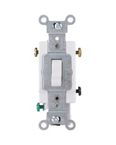 Leviton Toggle White 20A Grounding Quiet 3-Way Switch