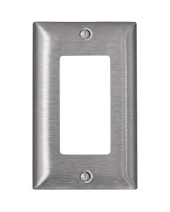 Leviton Decora 1-Gang Stainless Steel Magnetic Rocker C-Series Decorator Wall Plate, Stainless Steel