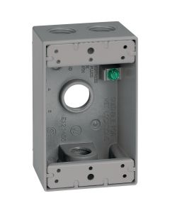 Southwire Single Gang 1/2 In. 4-Hole Gray Weatherproof Junction Box