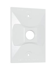 Southwire Single Gang Weatherproof 1-Hole White Rectangular Cover