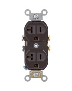 Leviton 20A Brown Commercial Grade 5-20R Combination Side Back Wire Duplex Outlet