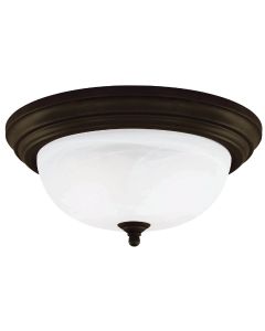 Home Impressions 11 In. Oil Rubbed Bronze Incandescent Flush Mount Ceiling Light Fixture