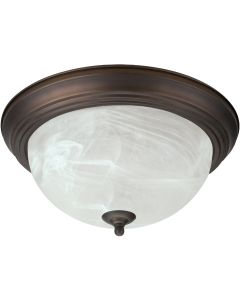 Home Impressions 15 In. Oil Rubbed Bronze Incandescent Flush Mount Ceiling Light Fixture