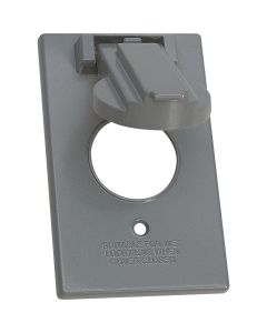 Southwire Single Gang 1.406 In. Dia. Gray Vertical Weatherproof Single Receptacle Cover