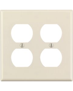 Leviton 2-Gang Smooth Plastic Outlet Wall Plate, Light Almond