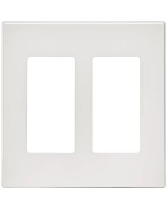 Leviton Decora Plus 2-Gang Poly Carbonate Screwless Decorator Wall Plate, White