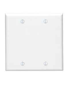 Leviton 2-Gang Standard Thermoset Blank Wall Plate, White