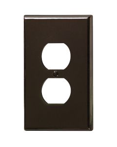 Leviton 1-Gang Smooth Plastic Oversized Outlet Wall Plate, Brown