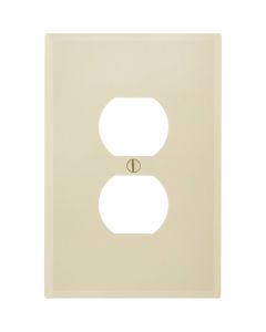 Leviton 1-Gang Smooth Plastic Oversized Outlet Wall Plate, Ivory