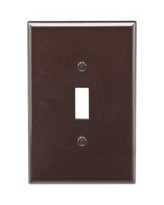 Leviton 1-Gang Plastic Oversized Toggle Switch Wall Plate, Brown