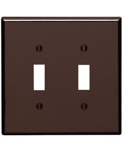 Leviton 2-Gang Plastic Oversized Toggle Switch Wall Plate, Brown