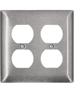 Leviton C-Series 2-Gang Stainless Steel Outlet Wall Plate