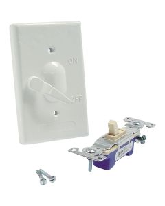 Bell White Single Gang Vertical Mount Outdoor Switch Cover