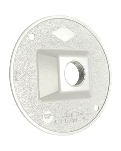 Hubbell 4 In. 1-Outlet 1/2 In. NPT White Zinc Weatherproof Electrical Cover