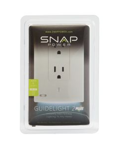SnapPower GuideLight 2 PLUS 1-Gang Decorative Wall Plate, White