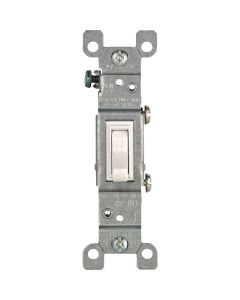 Leviton Residential Grade 15 Amp Toggle Single Pole Switch, White