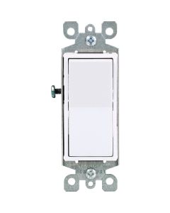 Leviton Decora Residential Grade 15 Amp Rocker Single Pole Switch, White