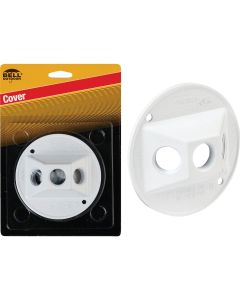Bell 3-Outlet Round Zinc White Cluster Weatherproof Outdoor Box Cover