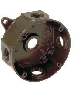 Bell 4 In. 5-Outlet 1/2 In. Bronze Weatherproof Outdoor Round Box