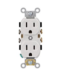 Leviton 15A White Commercial Grade 5-15R Combination Side Back Wire Duplex Outlet