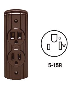 Leviton 15A Surface Mount Brown 5-15R Power Outlet