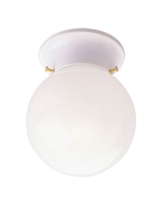 Home Impressions 6 In. White Incandescent Flush Mount Ceiling Light Fixture