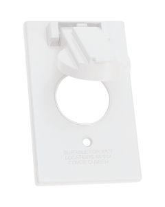 Southwire Single Gang 1.406 In. Dia. White Vertical Weatherproof Single Receptacle Cover