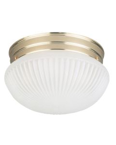 Home Impressions 9-1/2 In. Polished Brass Incandescent Flush Mount Ceiling Light Fixture