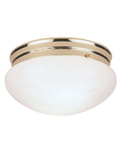 Home Impressions 7-1/2 In. Polished Brass Incandescent Flush Mount Ceiling Light Fixture