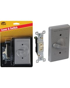 Bell Single Pole Vertical Mount Gray Weatherproof Outdoor Switch Cover