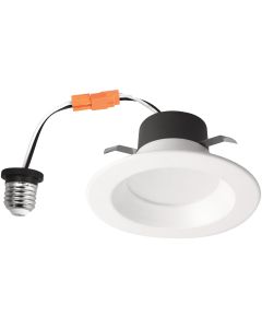 4 In. Retrofit IC Rated White LED CCT Tunable Downlight with Baffle Trim, 650 Lm.