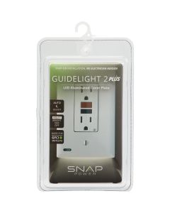 SnapPower GuideLight 2 PLUS 1-Gang GFCI Wall Plate, White