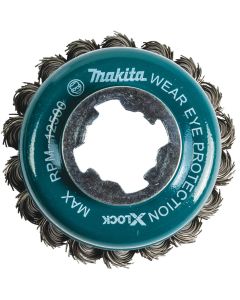 Image of Makita X‑LOCK 3‑1/8" Carbon Steel Knot Wire Cup Brush