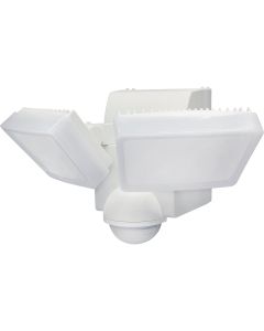 IQ America White 800 Lm. LED Motion Sensing Battery Operated 2-Head Security Light Fixture