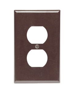 Leviton Mid-Way 1-Gang Smooth Plastic Outlet Wall Plate, Brown