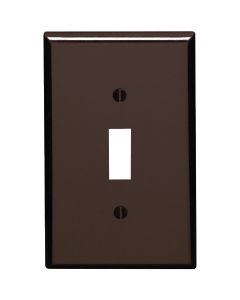 Leviton 1-Gang Smooth Plastic Mid-Way Toggle Switch Wall Plate, Brown