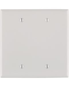 Leviton 2-Gang Mid-Way Thermoplastic Nylon Blank Wall Plate, White