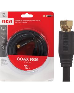 RCA 12 Ft. Black Digital RG6 Coaxial Cable