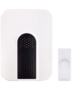 Heath Zenith Battery Operated White with Black accent Wireless Door Chime