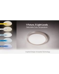 Feit Electric Edge-Lit 11 In. White Round 6-Way LED Flush Mount Light
